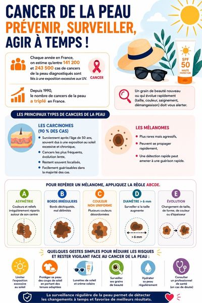 Cancer de la peau, prévenir, surveiller, agir à temps !
